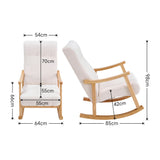 Velvet Rocking Chair with Wooden Frame Comfortable Tufted Accent Chair