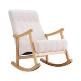 Velvet Rocking Chair with Wooden Frame Comfortable Tufted Accent Chair