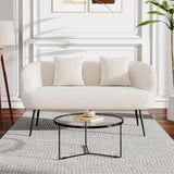 Modern White Teddy Loveseat Sofa 2 Seater Couch