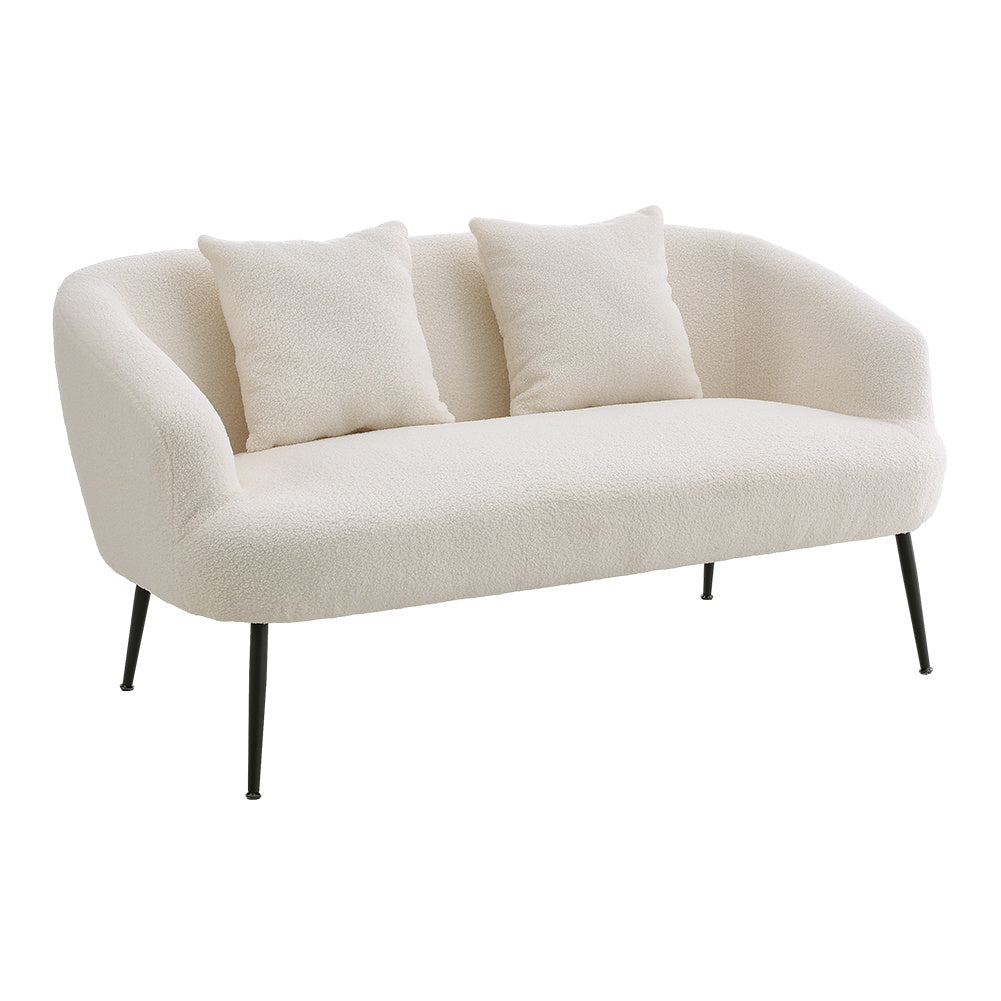 Modern White Teddy Loveseat Sofa 2 Seater Couch