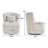 Teddy Swivel Barrel Shape Leisure Chairs with Pillow