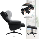 Premium Faux Leather Swivel Armchair with Footstool Ergonomic Recliner Chair