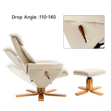 Adjustable Tilt Swivel Faux Leather Recliner Armchair with Ottoman