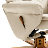 Adjustable Tilt Swivel Faux Leather Recliner Armchair with Ottoman