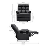 Luxurious Faux Leather Recliner Chair Plush Foam Tufted Back Wide Armrests