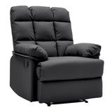 Luxurious Faux Leather Recliner Chair Plush Foam Tufted Back Wide Armrests