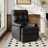 Luxurious Faux Leather Recliner Chair Plush Foam Tufted Back Wide Armrests
