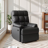 Luxurious Faux Leather Recliner Chair Plush Foam Tufted Back Wide Armrests