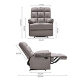 Luxurious Faux Leather Recliner Chair Plush Foam Tufted Back Wide Armrests