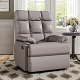 Luxurious Faux Leather Recliner Chair Plush Foam Tufted Back Wide Armrests