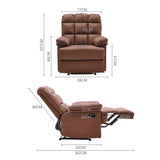 Luxurious Faux Leather Recliner Chair Plush Foam Tufted Back Wide Armrests
