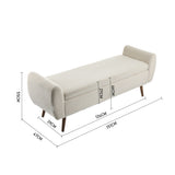 Linen Upholstered Storage Bench with Hidden Storage and Cushioned Seat