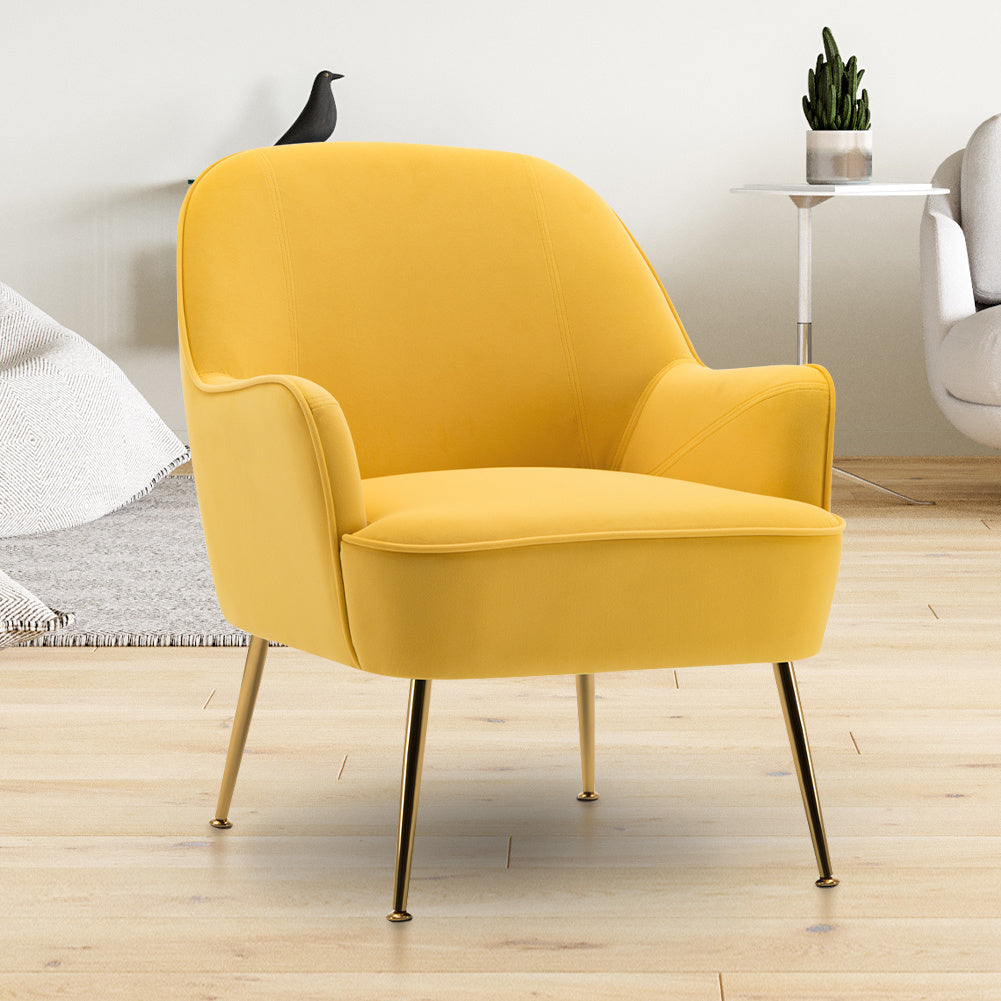 Modern Velvet Upholstered Armchair Comfortable Leisure Chair
