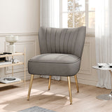 Velvet Wingback Accent Leisure Chairs with Gold Legs