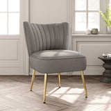 Velvet Wingback Accent Leisure Chairs with Gold Legs