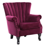 Velvet Armchair Modern Accent Chair with Tufted Back Plush Lounge Seating