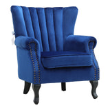 Velvet Armchair Modern Accent Chair with Tufted Back Plush Lounge Seating