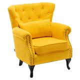 Modern Tufted Armchair with Nailhead Trim Comfortable Accent Chair