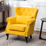 Modern Tufted Armchair with Nailhead Trim Comfortable Accent Chair