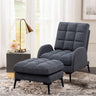 Armchair and Ottoman Set Modern Frosted Velvet Comfortable Seating