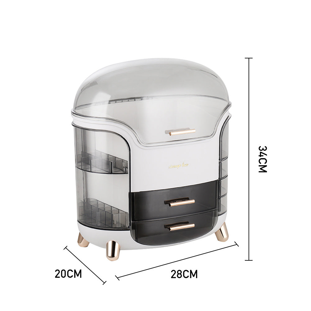 White Large Makeup Storage Box Organizer with Drawers