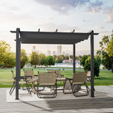 3x3M Black Outdoor Aluminum Patio Pergola with Light Grey Canopy