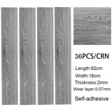 Set of 36 Planks PVC Self-stick Waterproof Floor Flooring Plank, Light Grey