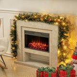 270CM Christmas 50 LED Light Up Xmas Decor Hanging Rattan, Red bowknot And Golden Bell