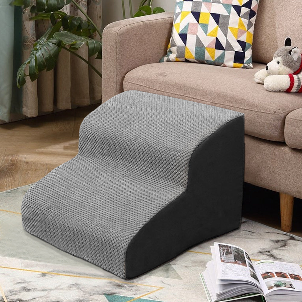 Grey Comfy Non Slip Pet Steps with Removable Cover