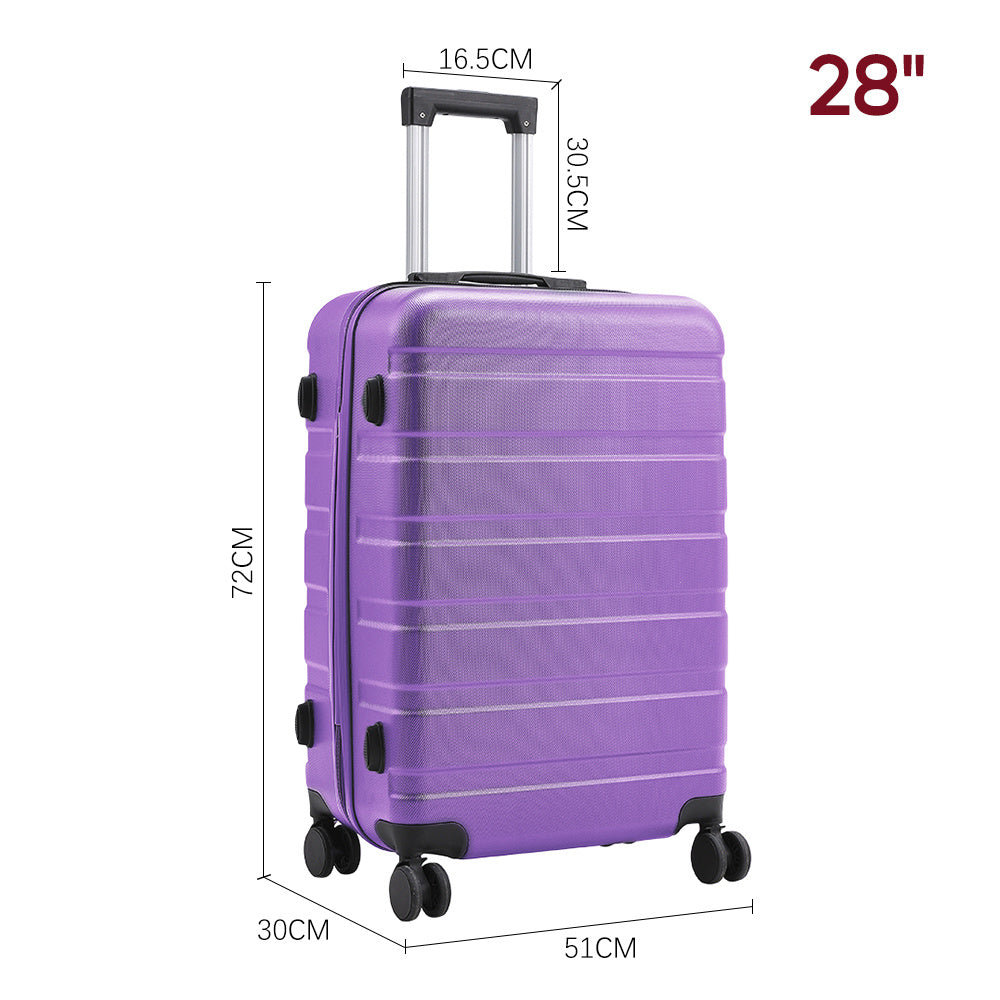 Purple 28 inch Hard Shell Rolling Luggage Trolley Travel Case
