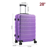 Purple 28 inch Hard Shell Rolling Luggage Trolley Travel Case
