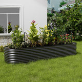 320cm Anthracite Oval Shaped Galvanized Steel Raised Garden Bed