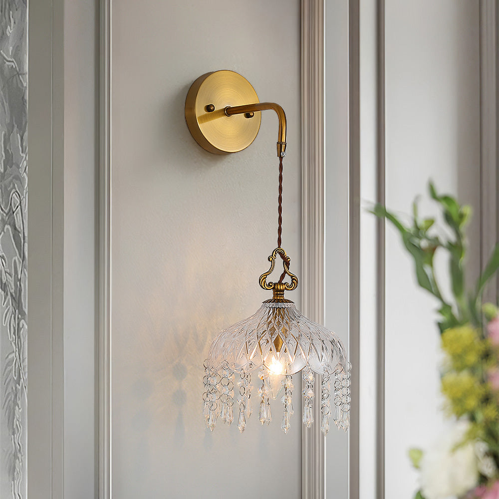 51.5cm Single Light Glass Wall Sconce