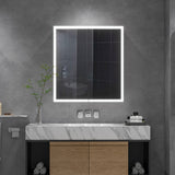 Double Door Frameless Mirror Storage Cabinet with LED Lights