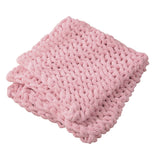 100x150CM Hand Woven Chenille Blanket for Couch and Bed,Pink