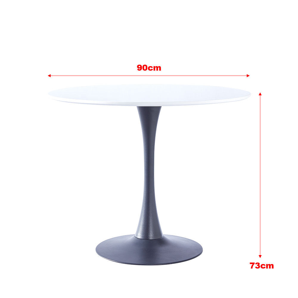 Modern Round Minimalist Dining Table Black and White