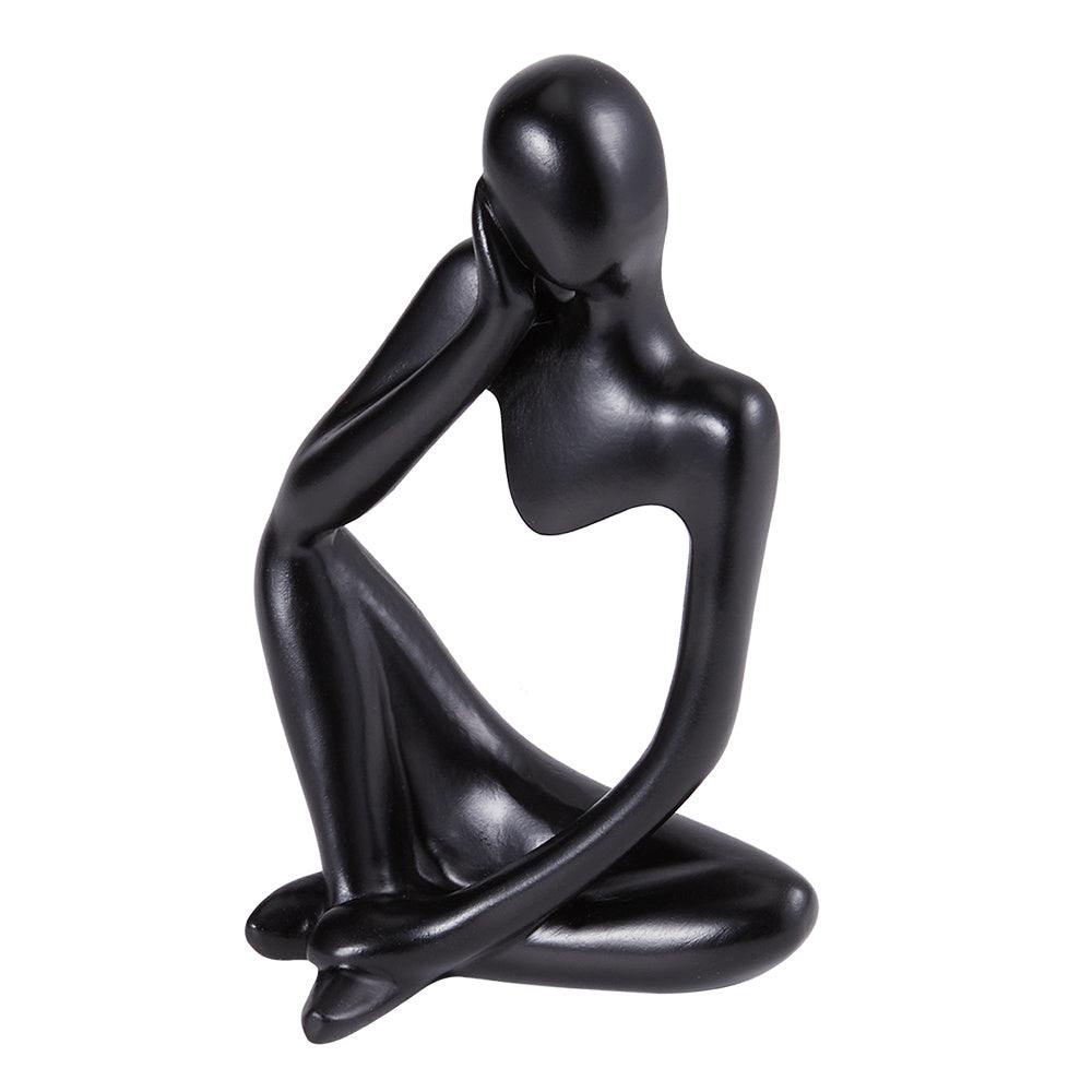 Black Thinker Resin Tabletop Abstract Decor