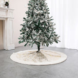 Hot Stamping Golden Twig Plush Christmas Tree Skirt