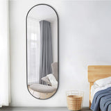 Black 160cm Oval Full Length Wall Mounted Mirror