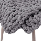 120x180CM Hand Woven Chenille Blanket for Couch and Bed,Grey