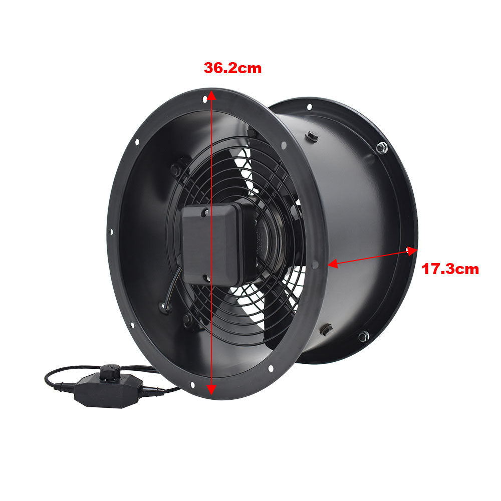 Black 12 inch Ventilation Exhaust Axial Fan