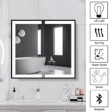 LED Light Up Double Door Bathroom Mirror Cabinet
