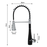Prerinse Pull Down Swivel Kitchen Faucet,Black and Chrome