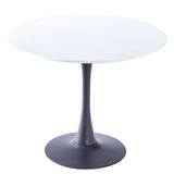 Modern Round Minimalist Dining Table Black and White