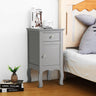 Wooden Bedside Table Nightstand with Drawer and Cabinet Storage