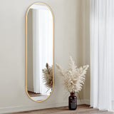 Gold 160cm Oval Full Length Wall Mounted Mirror