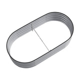 Silver 160cm Oval Shaped Galvanized Steel Raised Garden Bed