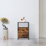 Medieval Style Wooden Storage Cabinet with Two Drawers