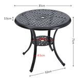 Cast Aluminum Patio Dining Table with Umbrella Hole