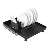 Black Kitchen Expandable Organizer Dish Drainer Rack